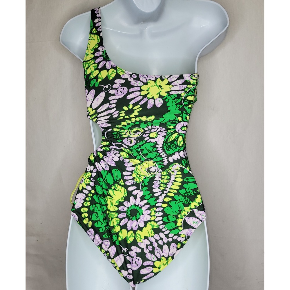 Aerie One Shoulder, Cut Out, Tie Dye‎ One Piece Swimsuit - Picture 3 of 9